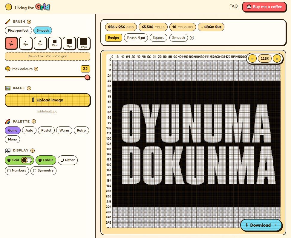 🚨 Tomodachi Life'ta çizebilmeyi kolaylaştıran "image to pixel art" a... — Tomodachi Life DIY pattern