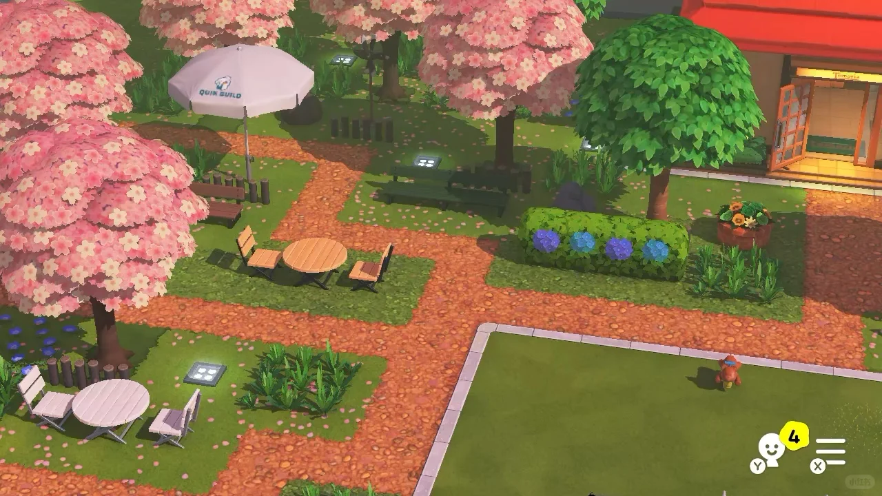 Aménagement de l'île façon forêt avec feuille de motif en grille incluse — Tomodachi Life motif DIY (image 8)