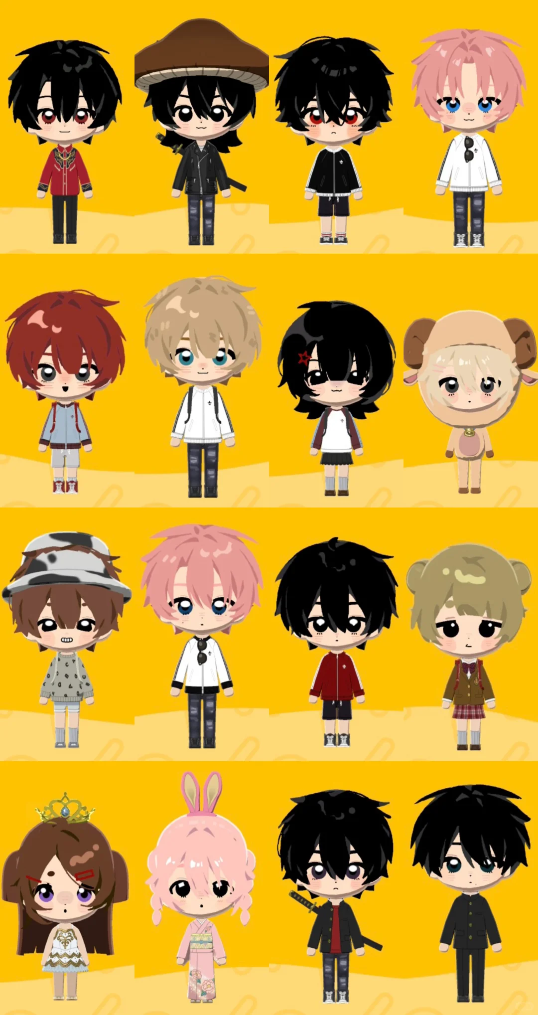 16体のオリジナルキャラクターが大集合 — トモダチライフ DIY 図案