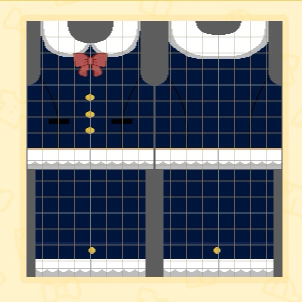 ピーターパンカラーセーラー制服パターン — リボン不要 — トモダチライフ DIY 図案（4枚目）