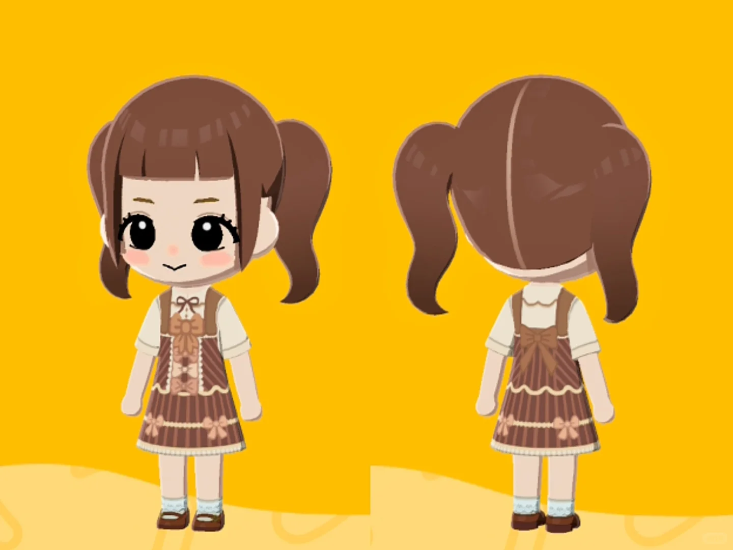 トモコレ ティラミスカラーのサスペンダードレス デザインシート — トモダチライフ DIY 図案（2枚目）