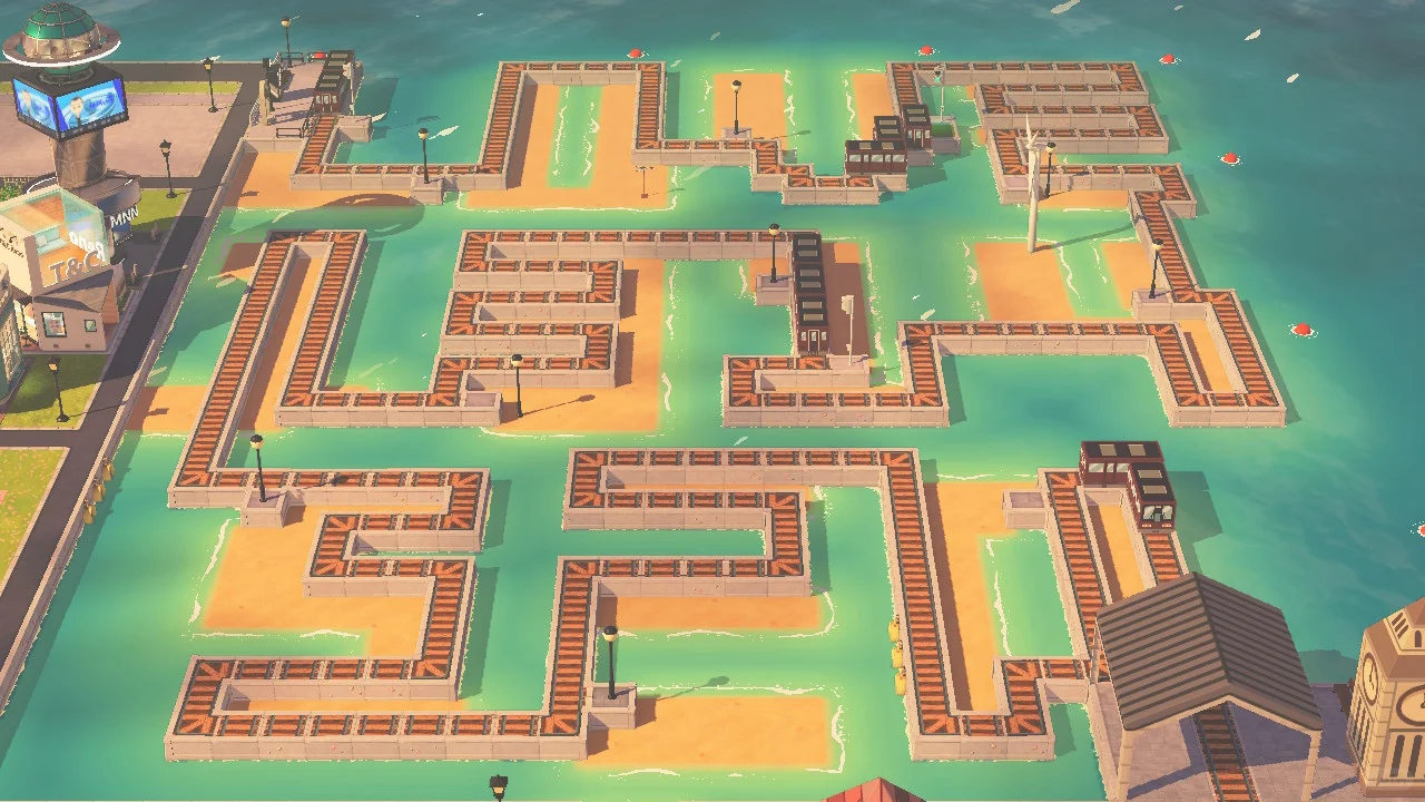 Grande île avec quartier commercial en construction — Tomodachi Life motif DIY (image 6)