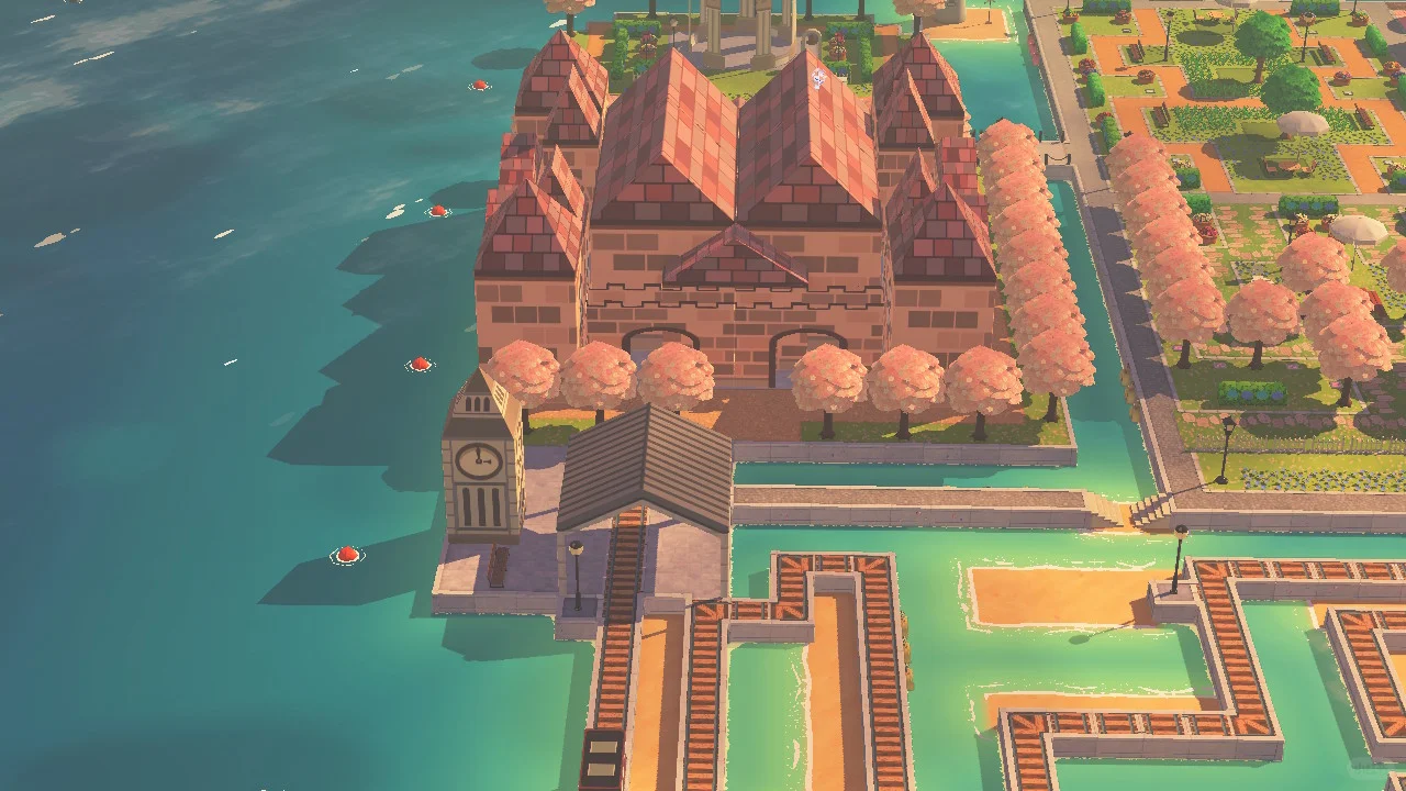 Grande île avec quartier commercial en construction — Tomodachi Life motif DIY (image 7)