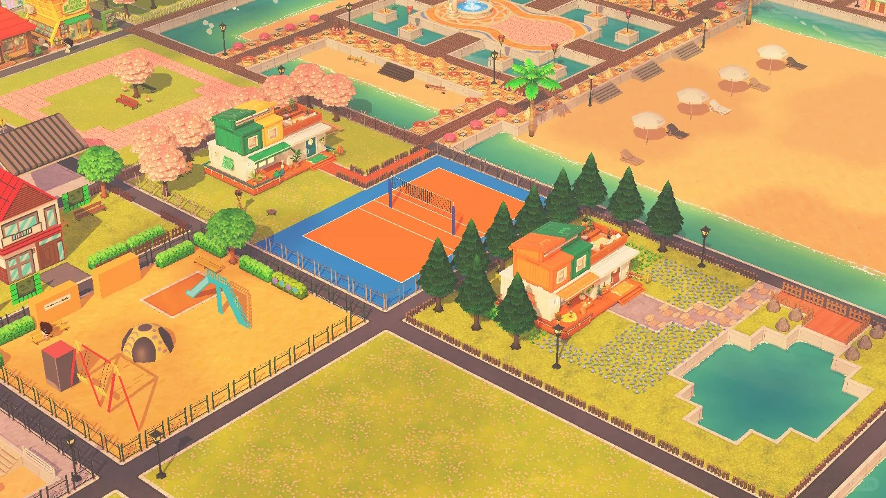 Grande île avec quartier commercial en construction — Tomodachi Life motif DIY (image 11)