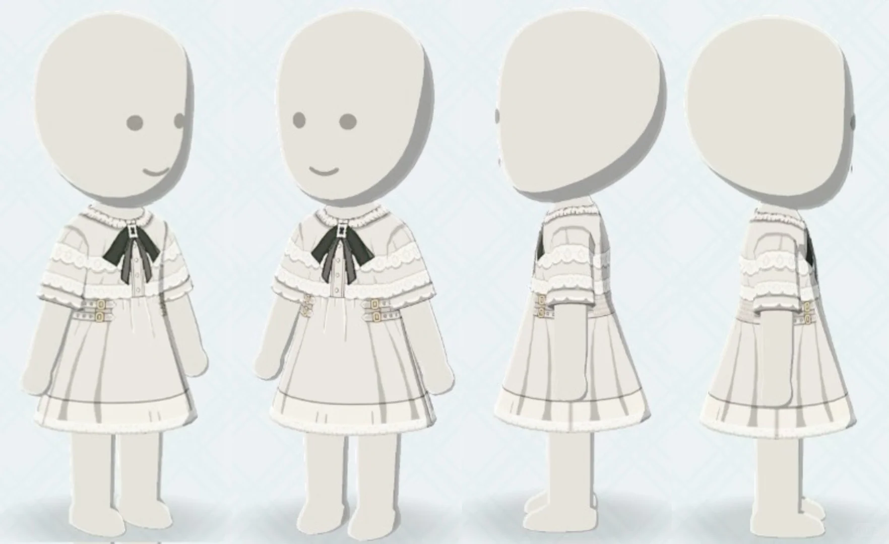 黒と白のケープスカート カラーパレット付き — トモダチライフ DIY 図案（3枚目）