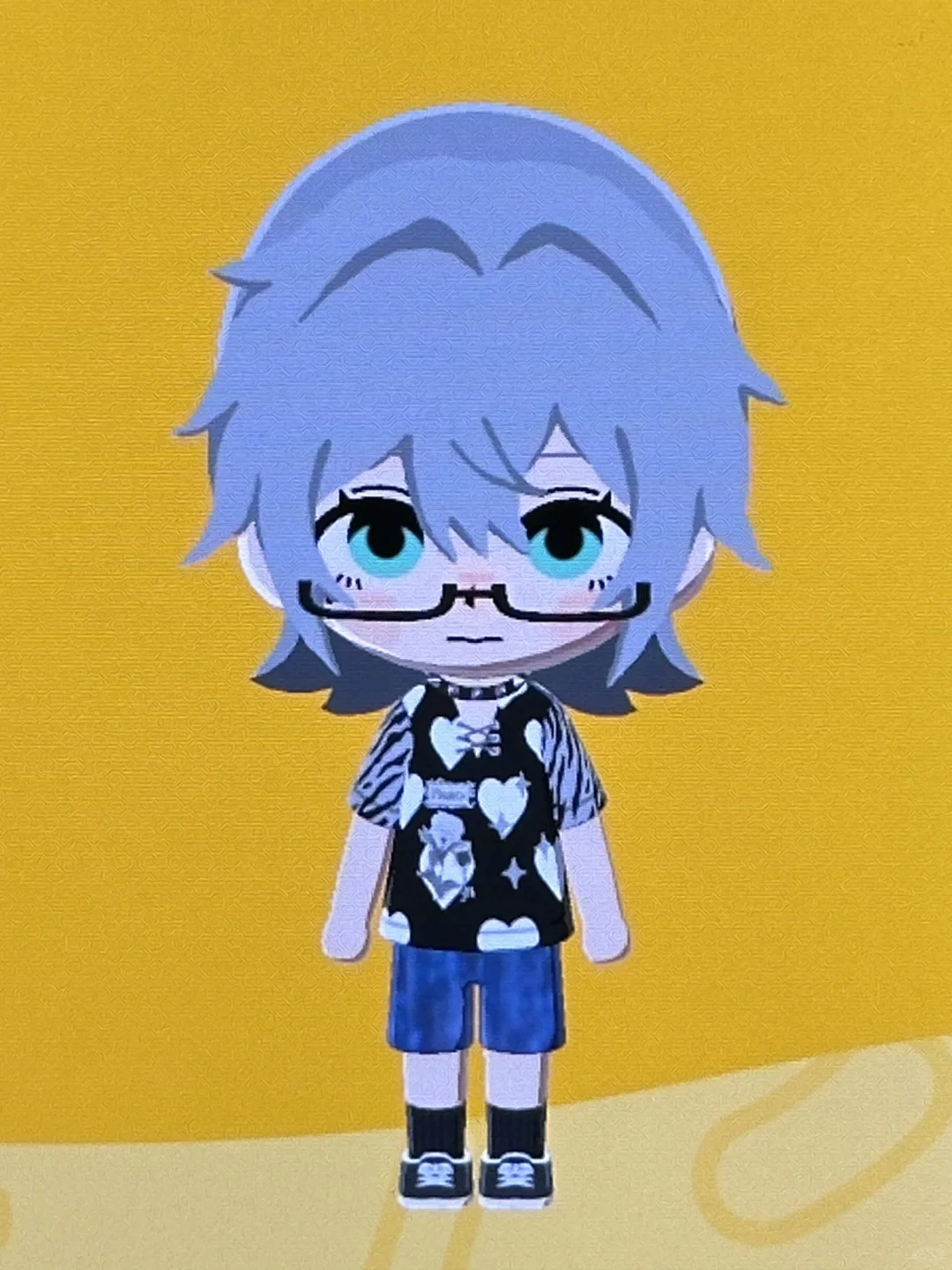 人森衣服图纸🖤黑色拼接短袖&牛仔短裤💙 — 人森 DIY 图纸（第 2 张）