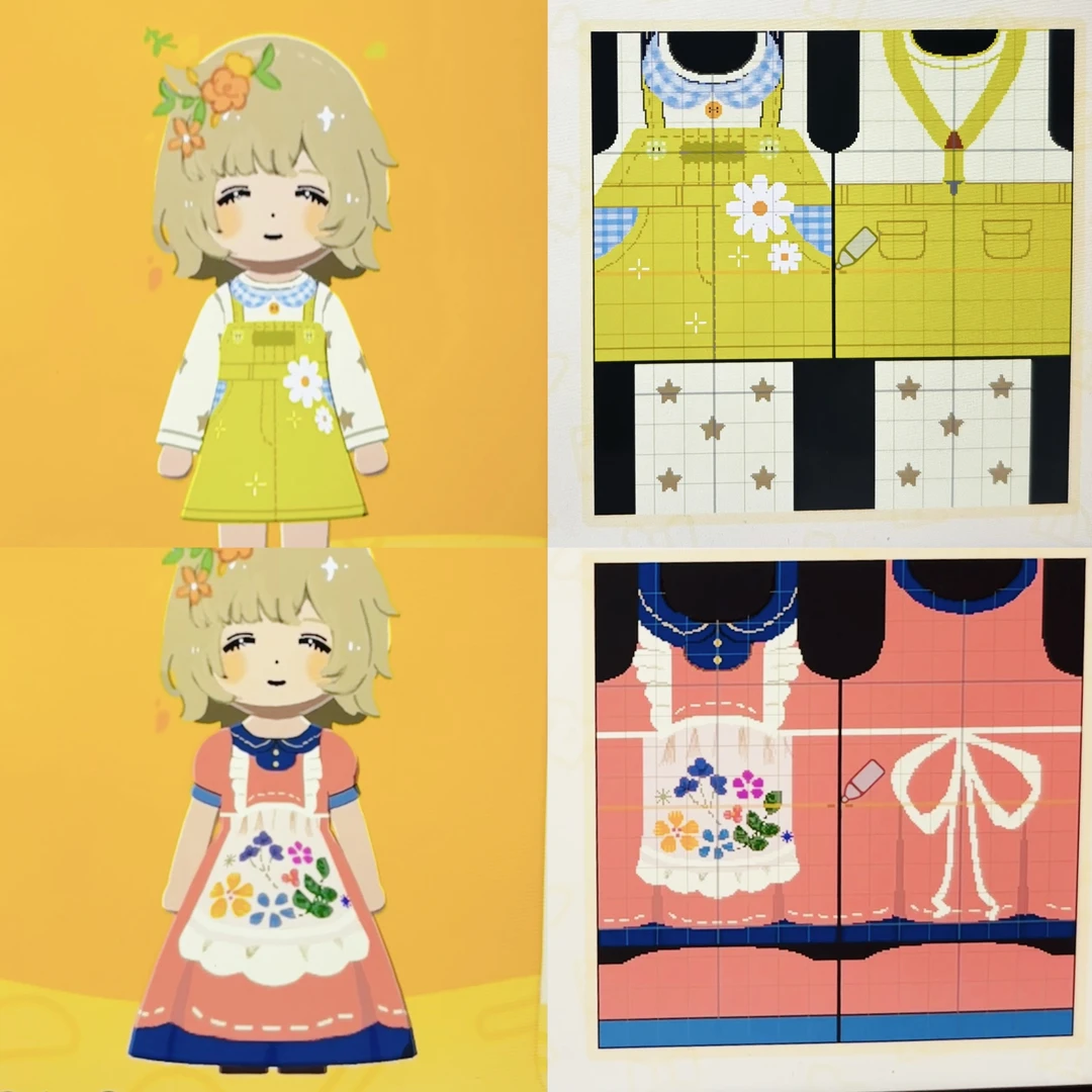 春の花柄パターン — トモコレ用 — トモダチライフ DIY 図案（1枚目）