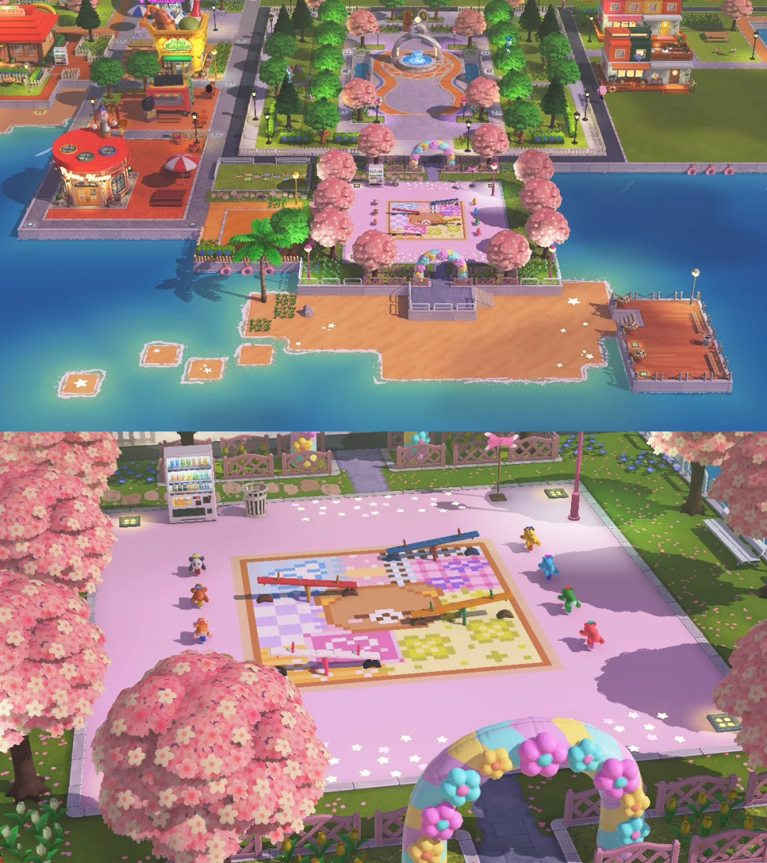 春の子ども遊園地 島作り リラックマ床付き — トモダチライフ DIY 図案
