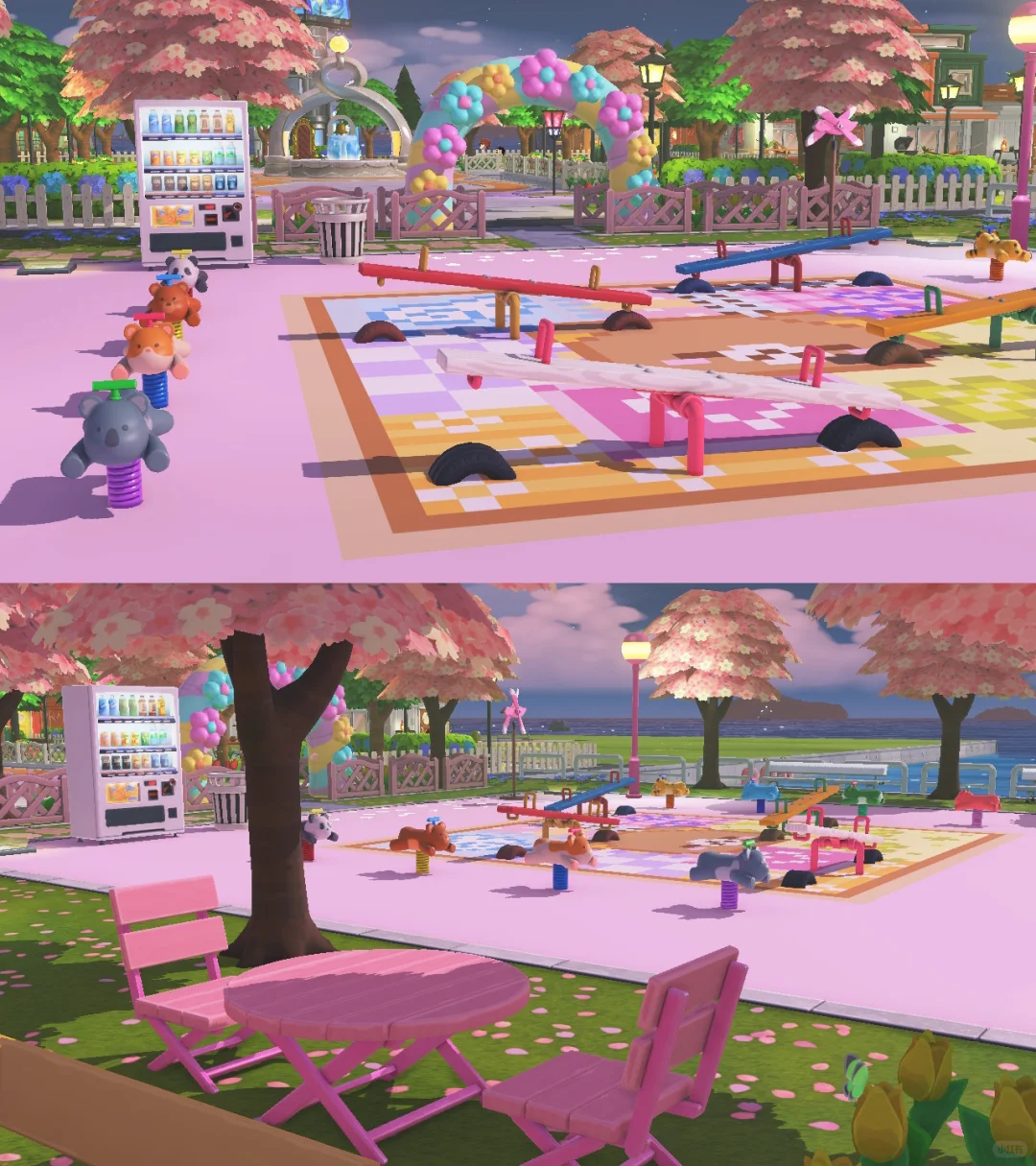 春の子ども遊園地 島作り リラックマ床付き — トモダチライフ DIY 図案（3枚目）