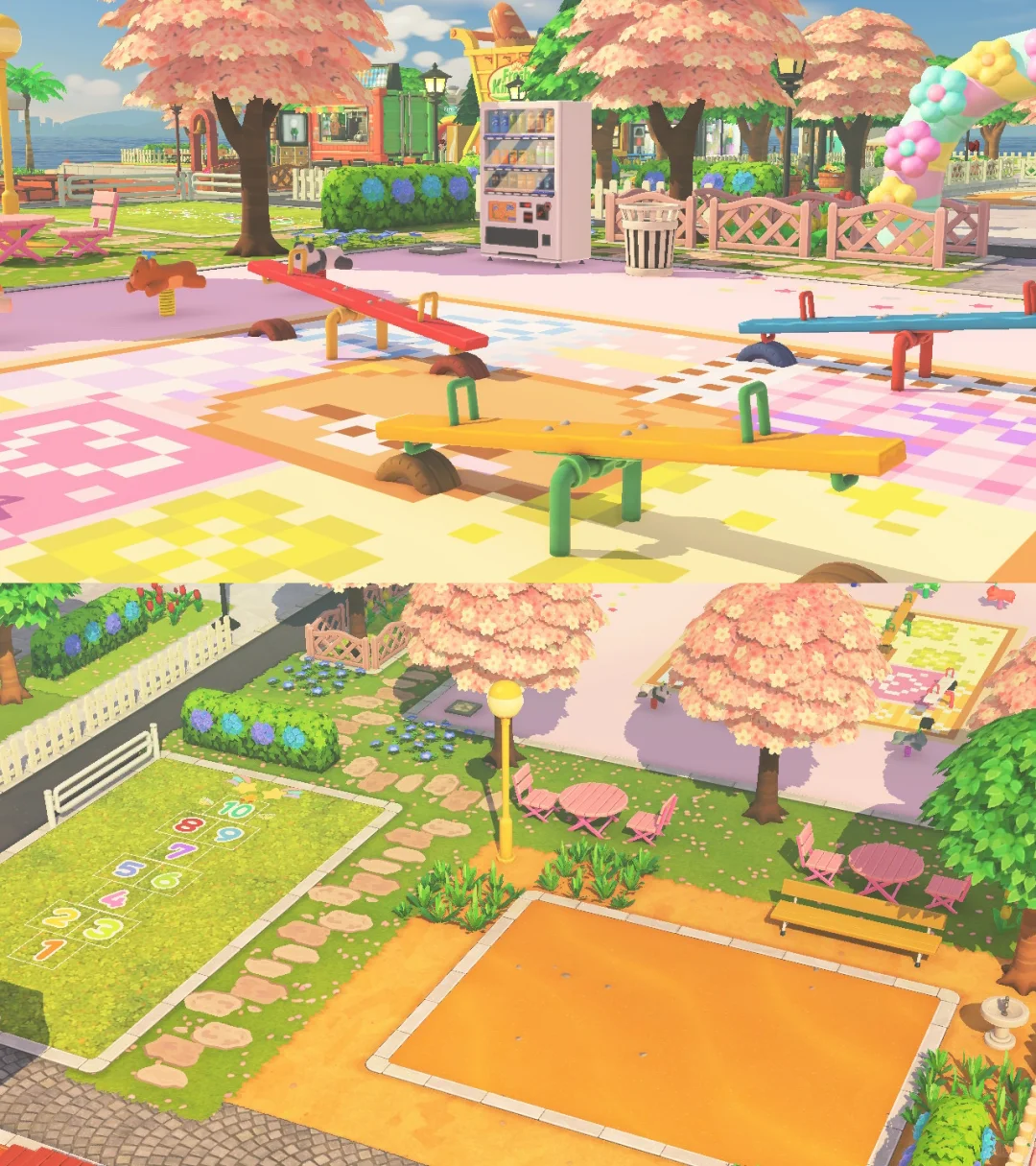 春の子ども遊園地 島作り リラックマ床付き — トモダチライフ DIY 図案（5枚目）