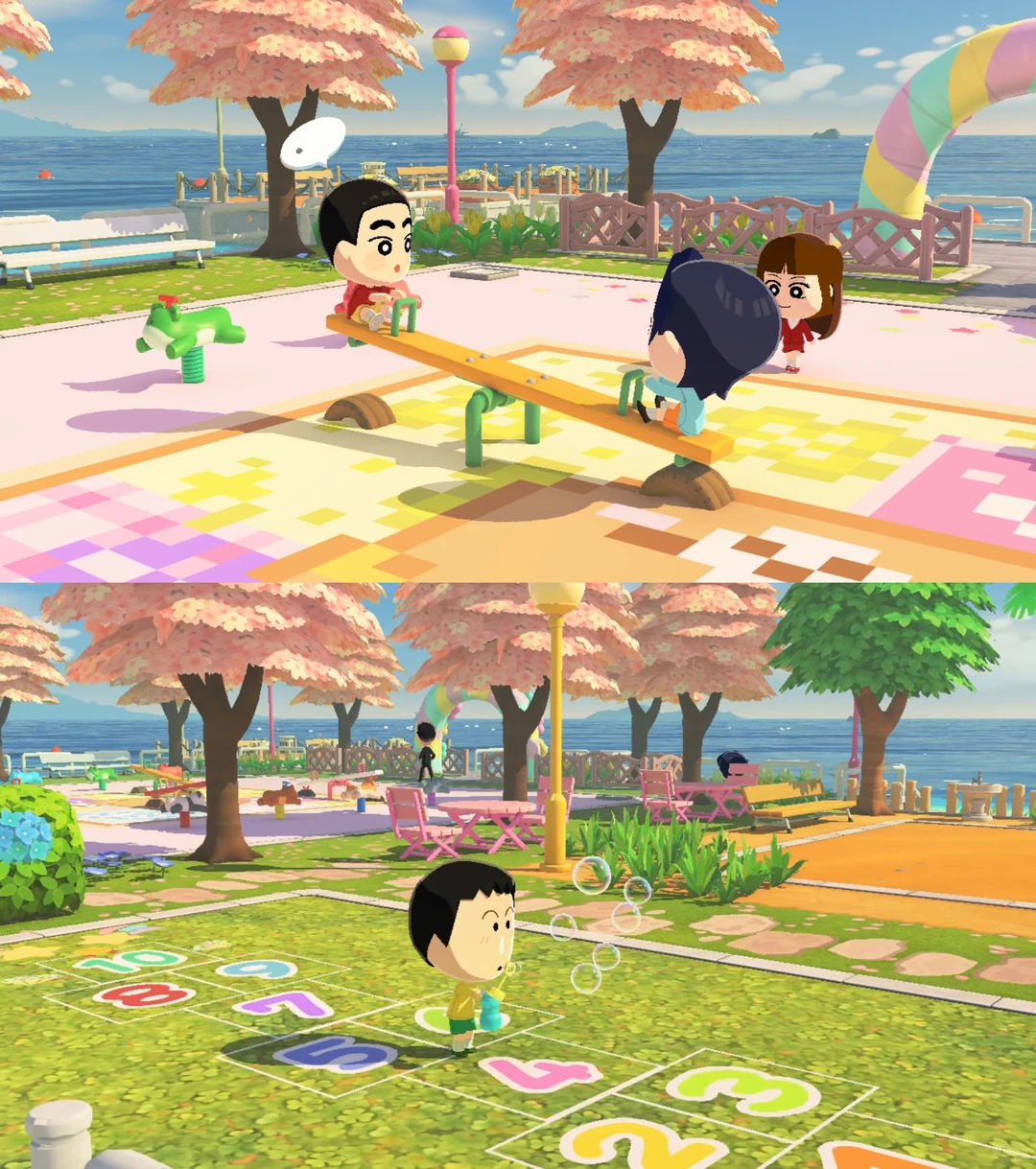 春の子ども遊園地 島作り リラックマ床付き — トモダチライフ DIY 図案（7枚目）