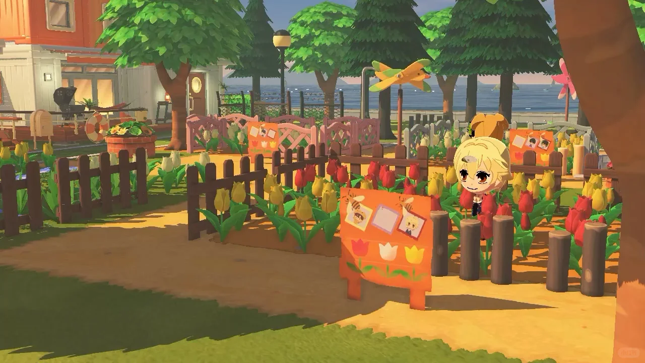 小さなMiiが世話をする花壇（デザインシート付き） — トモダチライフ DIY 図案