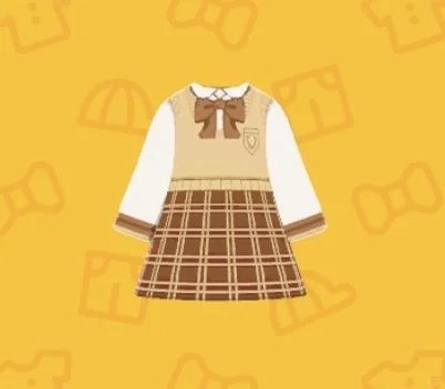 トモコレ デザインシート：コーヒーブラウンのアカデミックスタイルコーデ — トモダチライフ DIY 図案