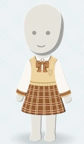 トモコレ デザインシート：コーヒーブラウンのアカデミックスタイルコーデ — トモダチライフ DIY 図案（8枚目）