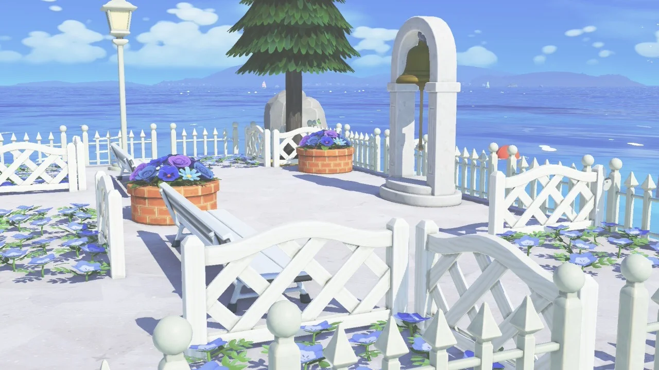 Collection d'aménagements d'île bleu et blanc — Tomodachi Life motif DIY (image 7)