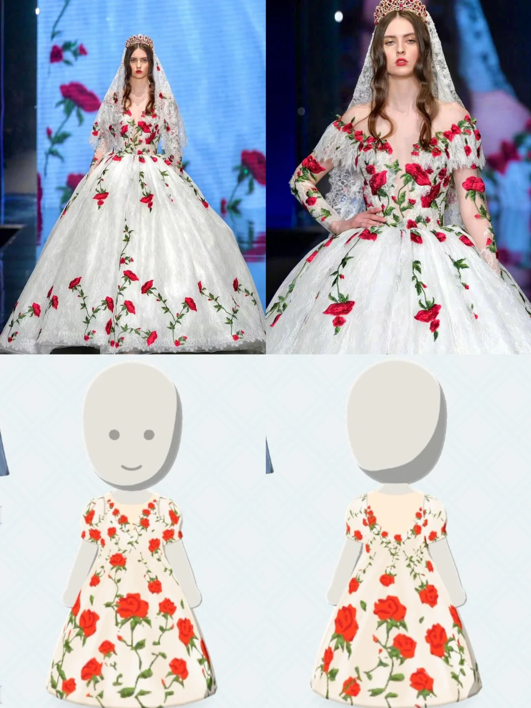 Amelia Casablanca Rose Wedding Dress Pattern Sheet — Tomodachi Life DIY pattern