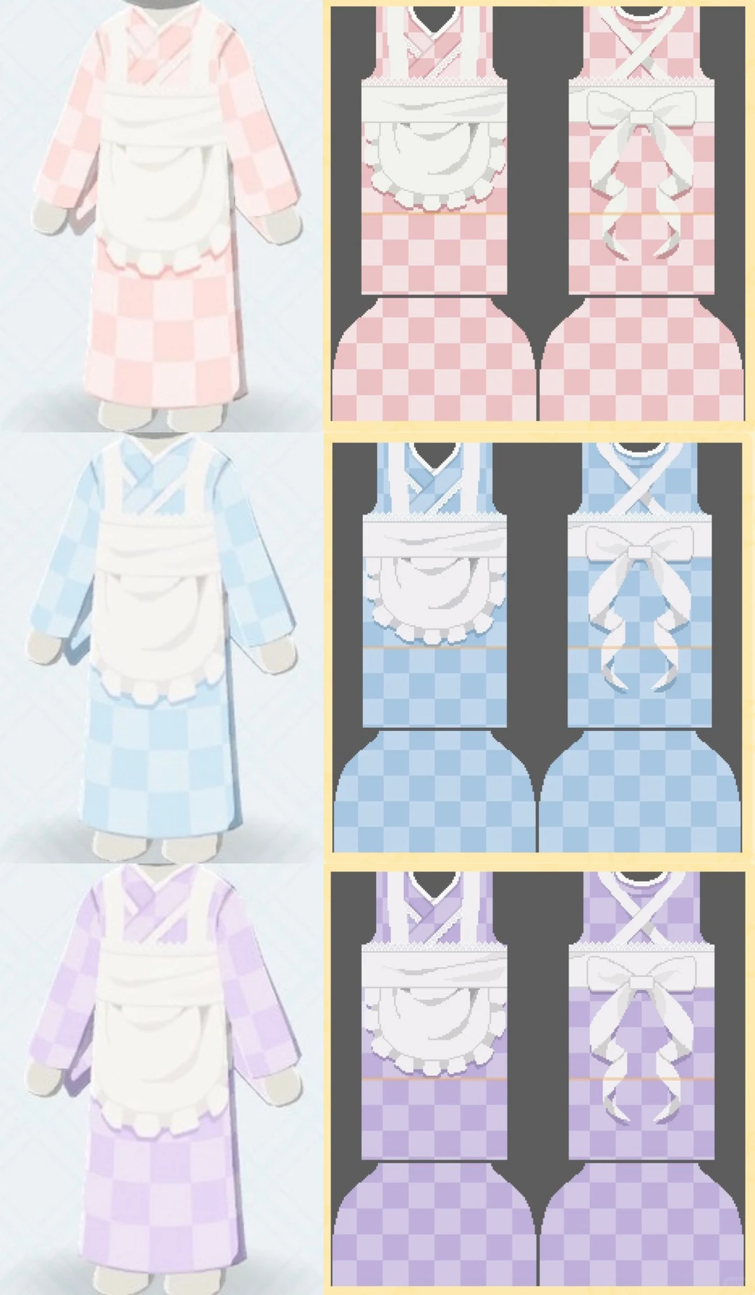 トモコレ 着物メイド服のデザインシート — トモダチライフ DIY 図案