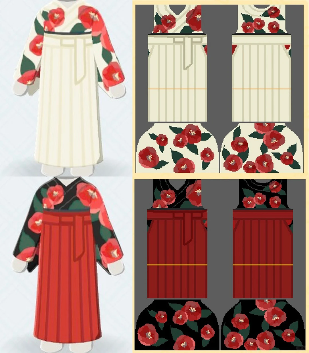 トモコレ 着物メイド服のデザインシート — トモダチライフ DIY 図案（2枚目）