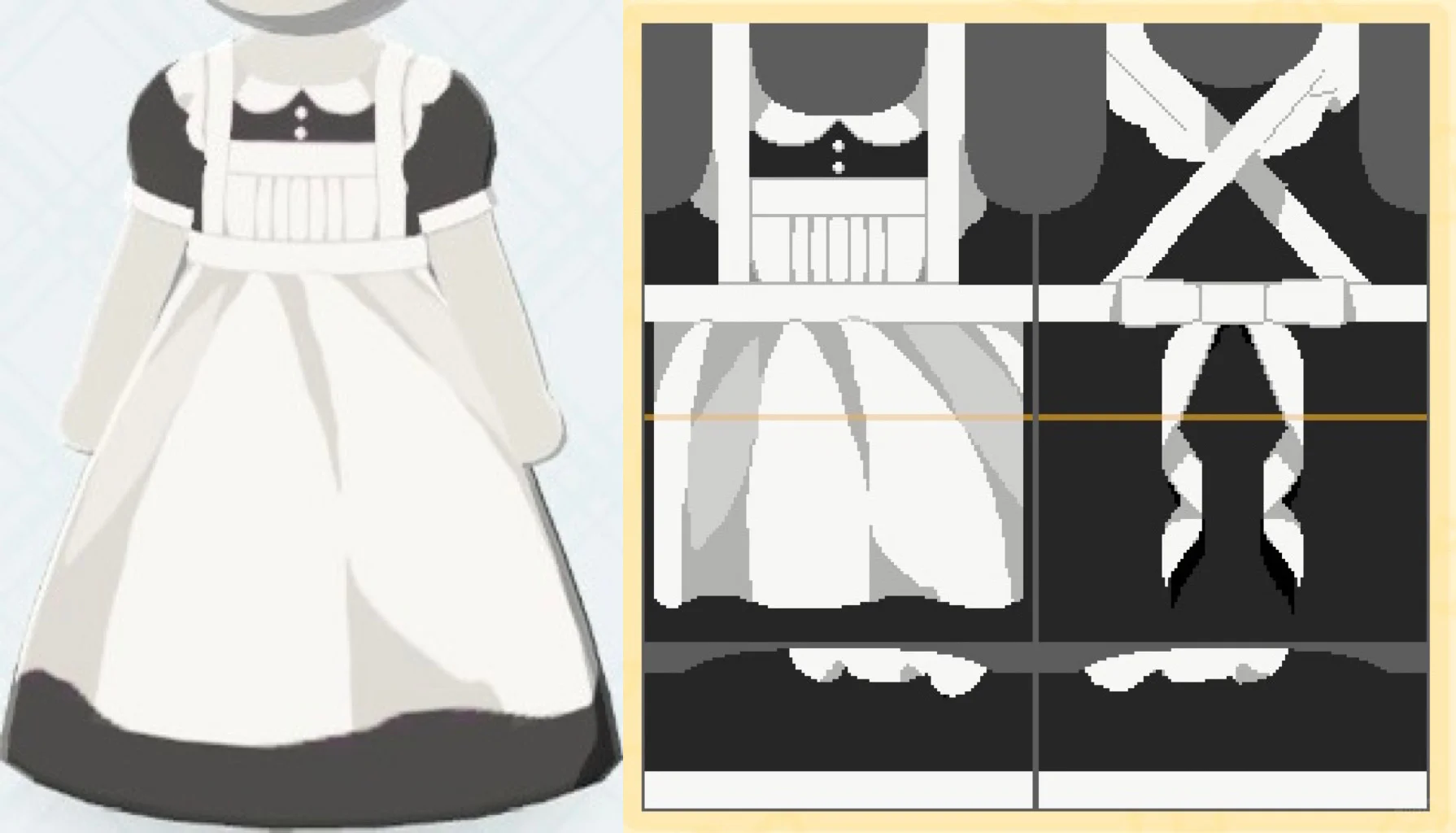 トモコレ 着物メイド服のデザインシート — トモダチライフ DIY 図案（3枚目）