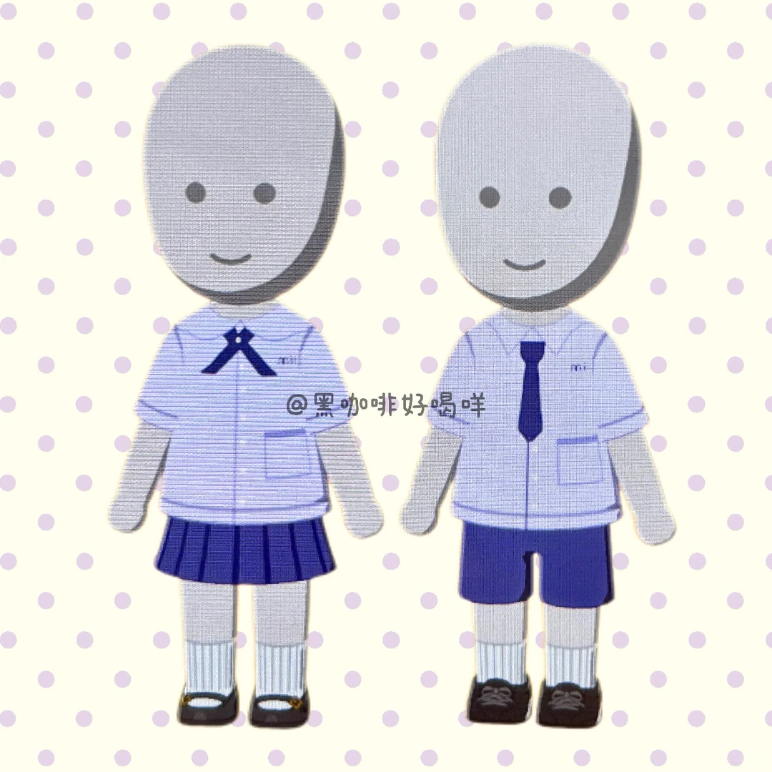 トモコレ タイ式学校制服カップルデザインシート — トモダチライフ DIY 図案
