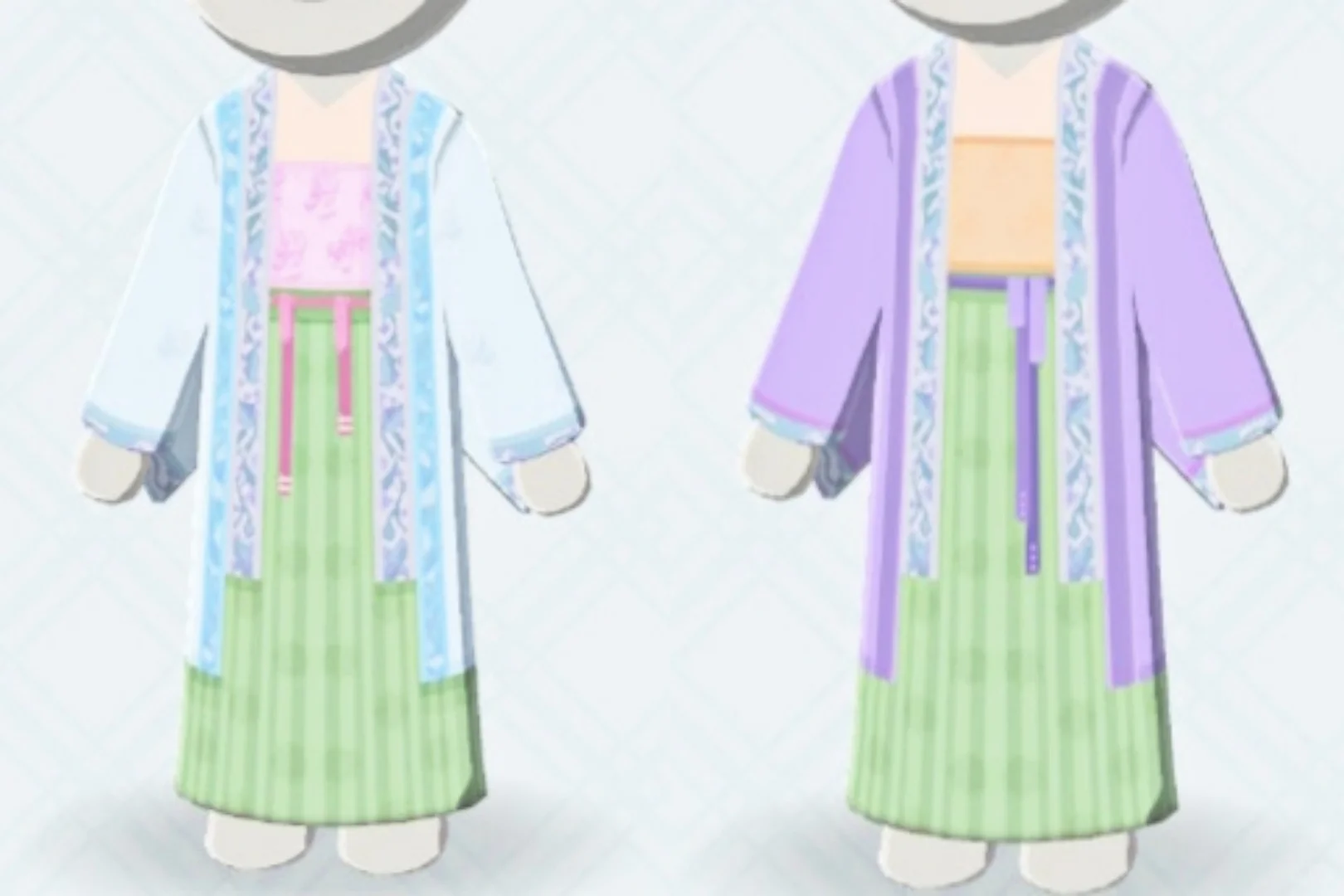 宋朝風漢服 2カラーバージョンのデザインシート — トモダチライフ DIY 図案