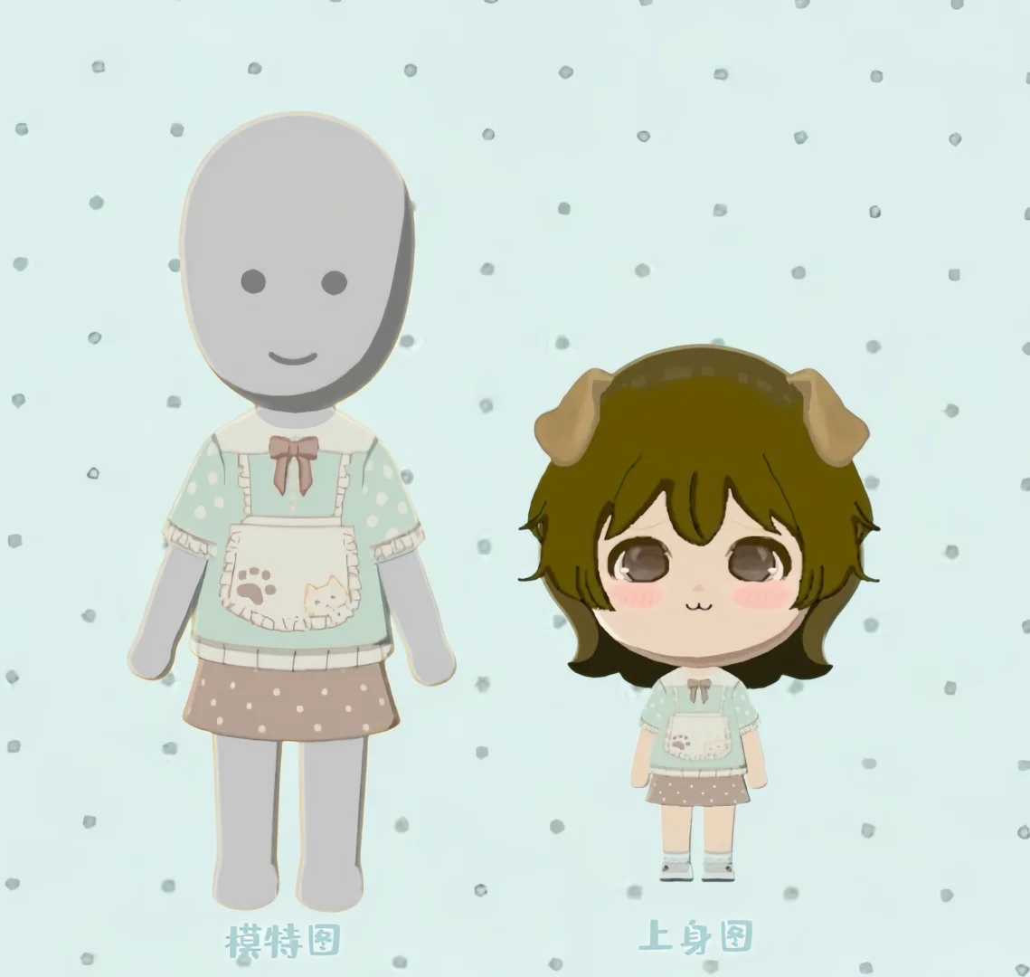 Cute Moe Maid Kitchen Top with Pattern Sheet — Tomodachi Life DIY pattern