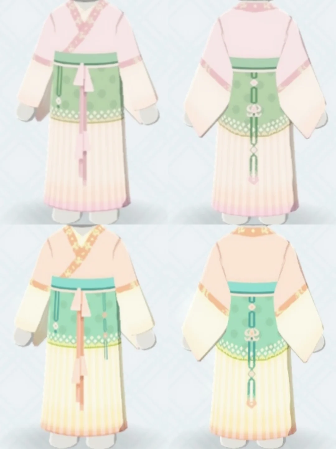 Soft Color Palette Ming Dynasty Hanfu Design — Tomodachi Life DIY pattern