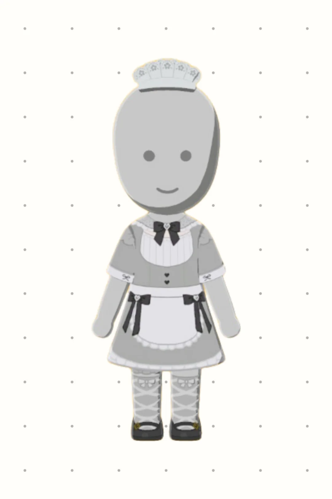 ヴィンテージ萌え系レースメイド服のデザインシート — トモダチライフ DIY 図案（2枚目）