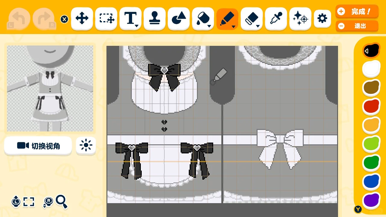 ヴィンテージ萌え系レースメイド服のデザインシート — トモダチライフ DIY 図案（4枚目）