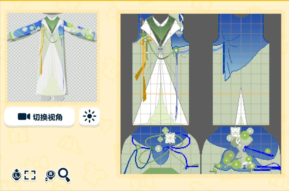グレーグラデーション漢服のパーラービーズ再現が素晴らしい仕上がり — トモダチライフ DIY 図案（4枚目）