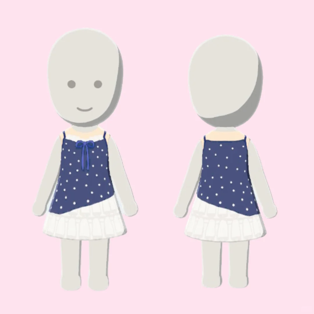 Polka Dot Lace Camisole Dress Pattern Sheet Share — Tomodachi Life DIY pattern