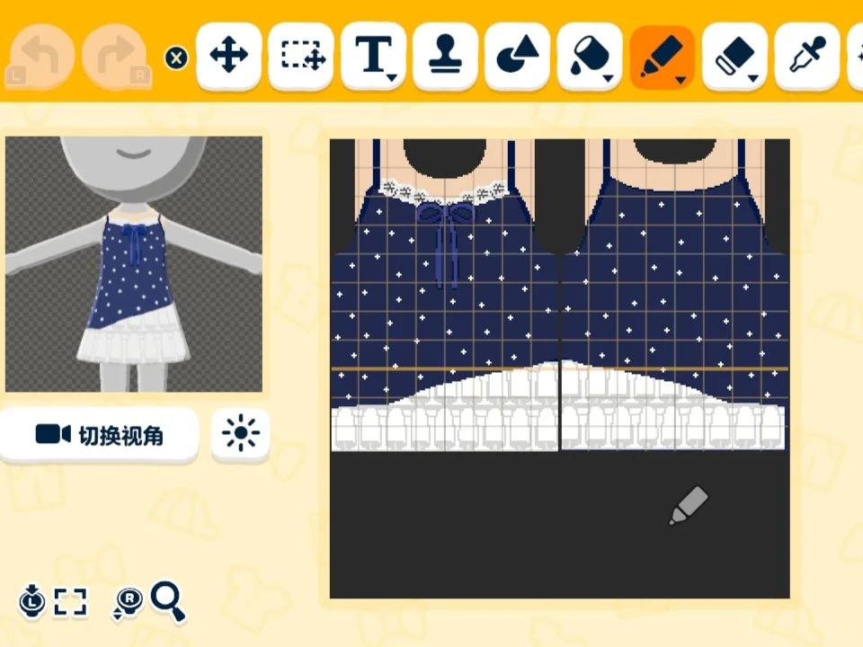 水玉レースキャミソールワンピースのデザインシート紹介 — トモダチライフ DIY 図案（3枚目）