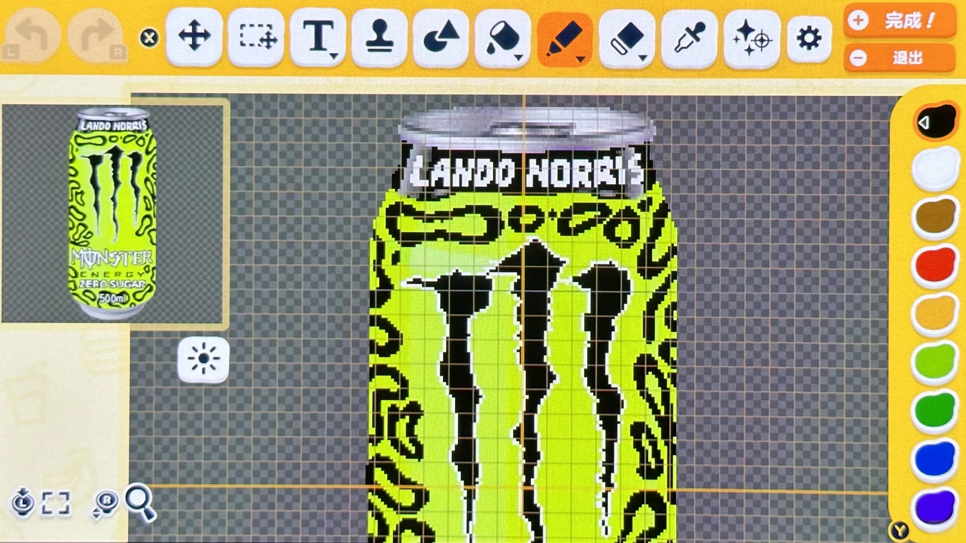 ランド風モンスターとレッドブル缶シート — トモダチライフ DIY 図案