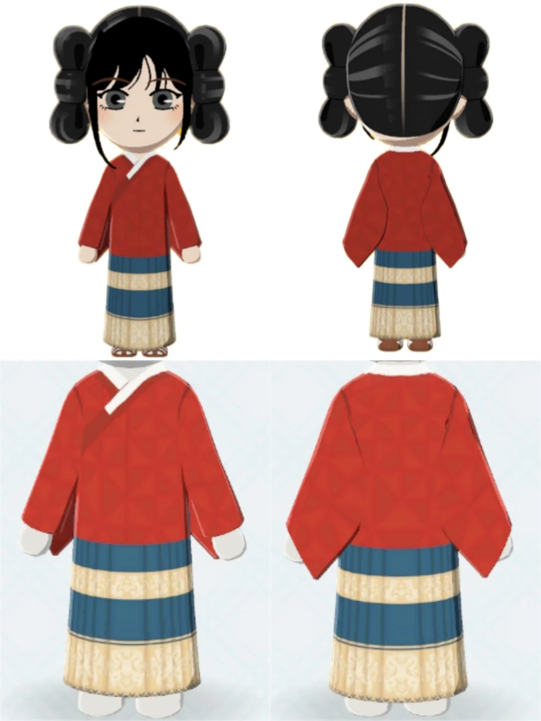 明朝風漢服・女の子向けベーシックスタイル — トモダチライフ DIY 図案
