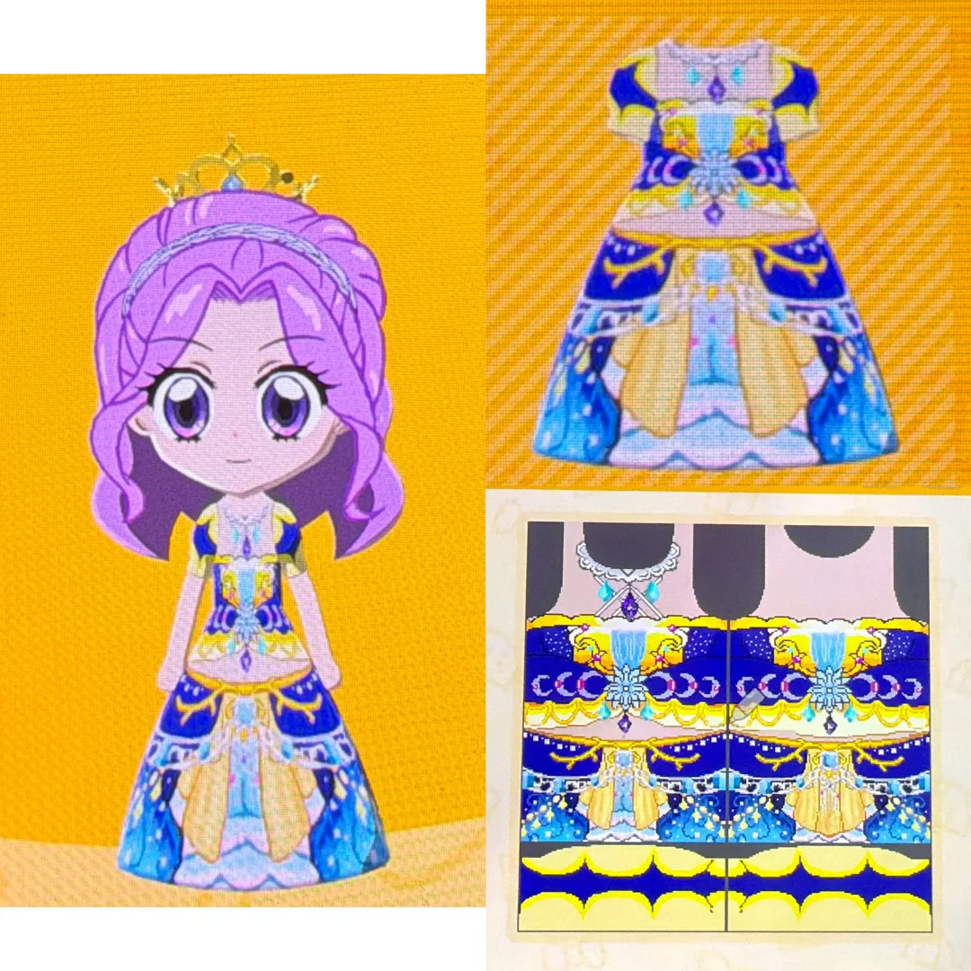 Aikatsu Kanzaki Mizuki Moon Sapphire Dress Pattern — Tomodachi Life DIY pattern