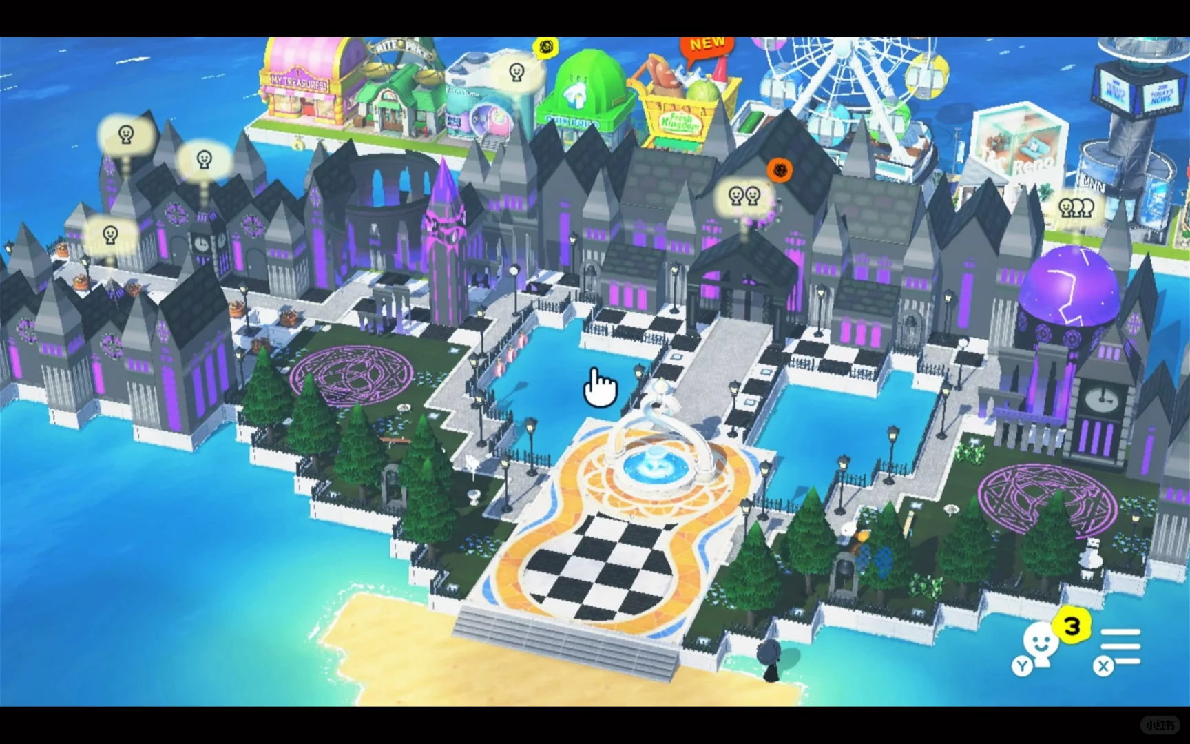 Un grand château médiéval aménagé pour mes Miis — Tomodachi Life motif DIY (image 2)