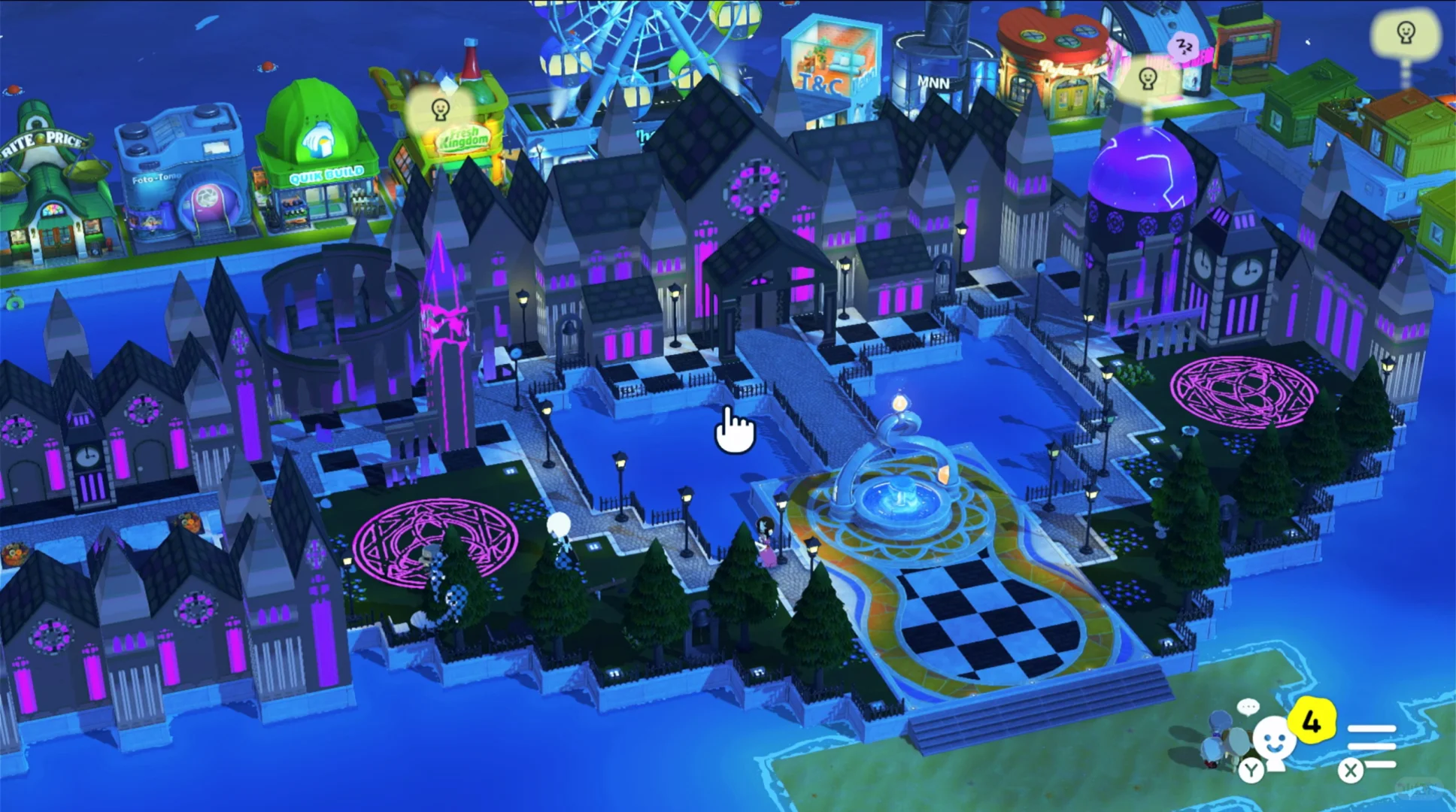 Un grand château médiéval aménagé pour mes Miis — Tomodachi Life motif DIY (image 3)