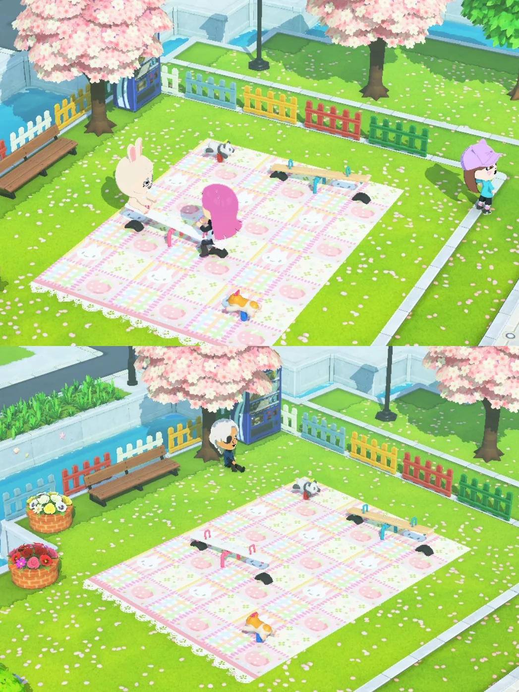 Motif de sol parc d'attractions printanier pour Tomodachi Life : Une vie de rêve — Tomodachi Life motif DIY