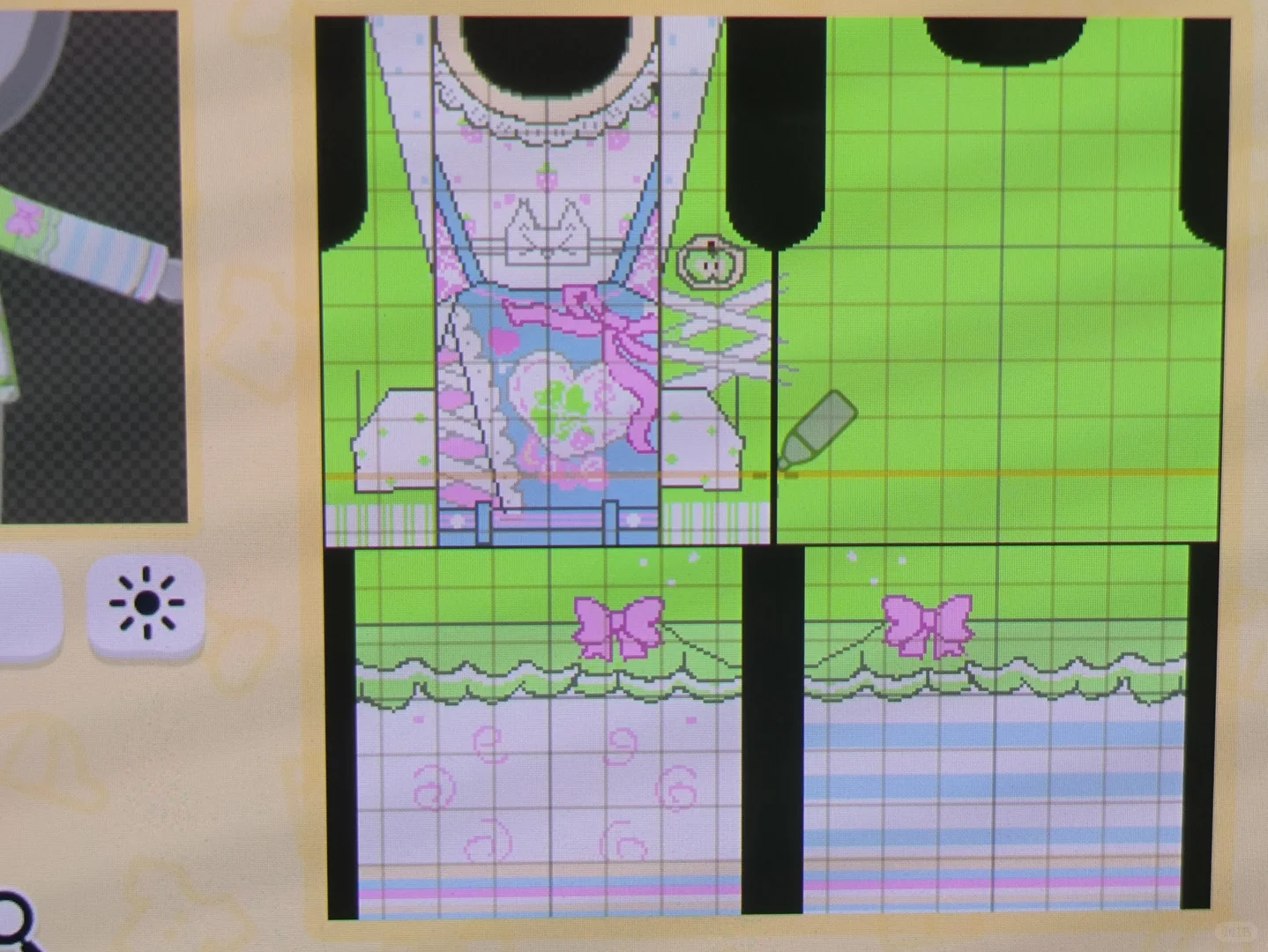 女の子服7種類のデザインシート集 — トモダチライフ DIY 図案（2枚目）