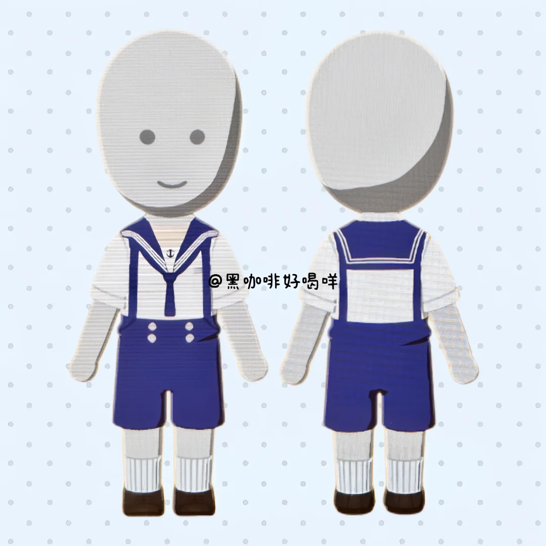 Boy Sailor Suit One-Piece Outfit Pattern Sheet — Tomodachi Life DIY pattern