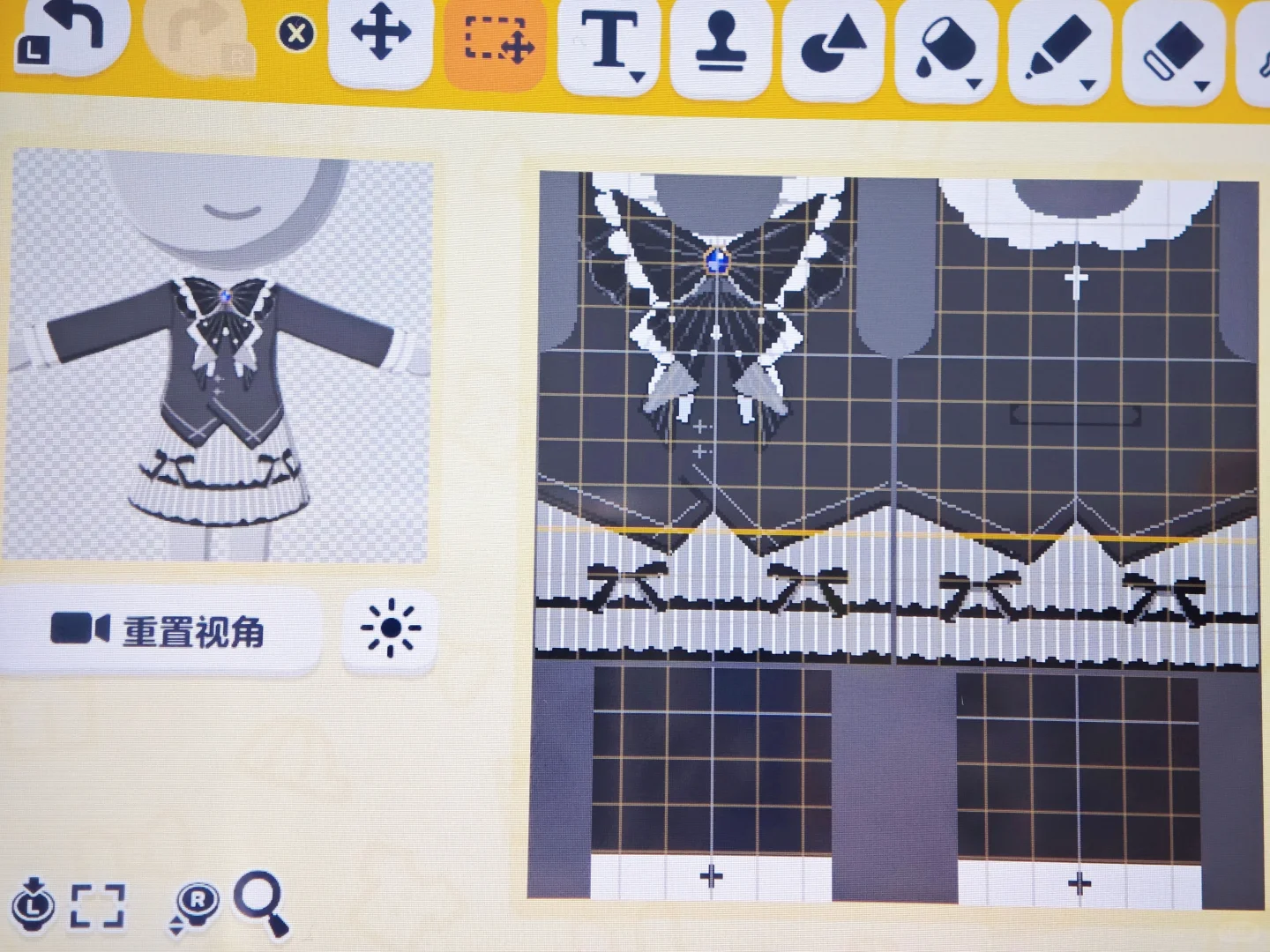Gothic Butterfly Free Clothing Pattern Sheet — Tomodachi Life DIY pattern