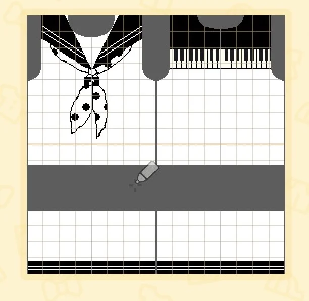 ライト亜系音符セーラー服のデザイン — トモダチライフ DIY 図案（2枚目）