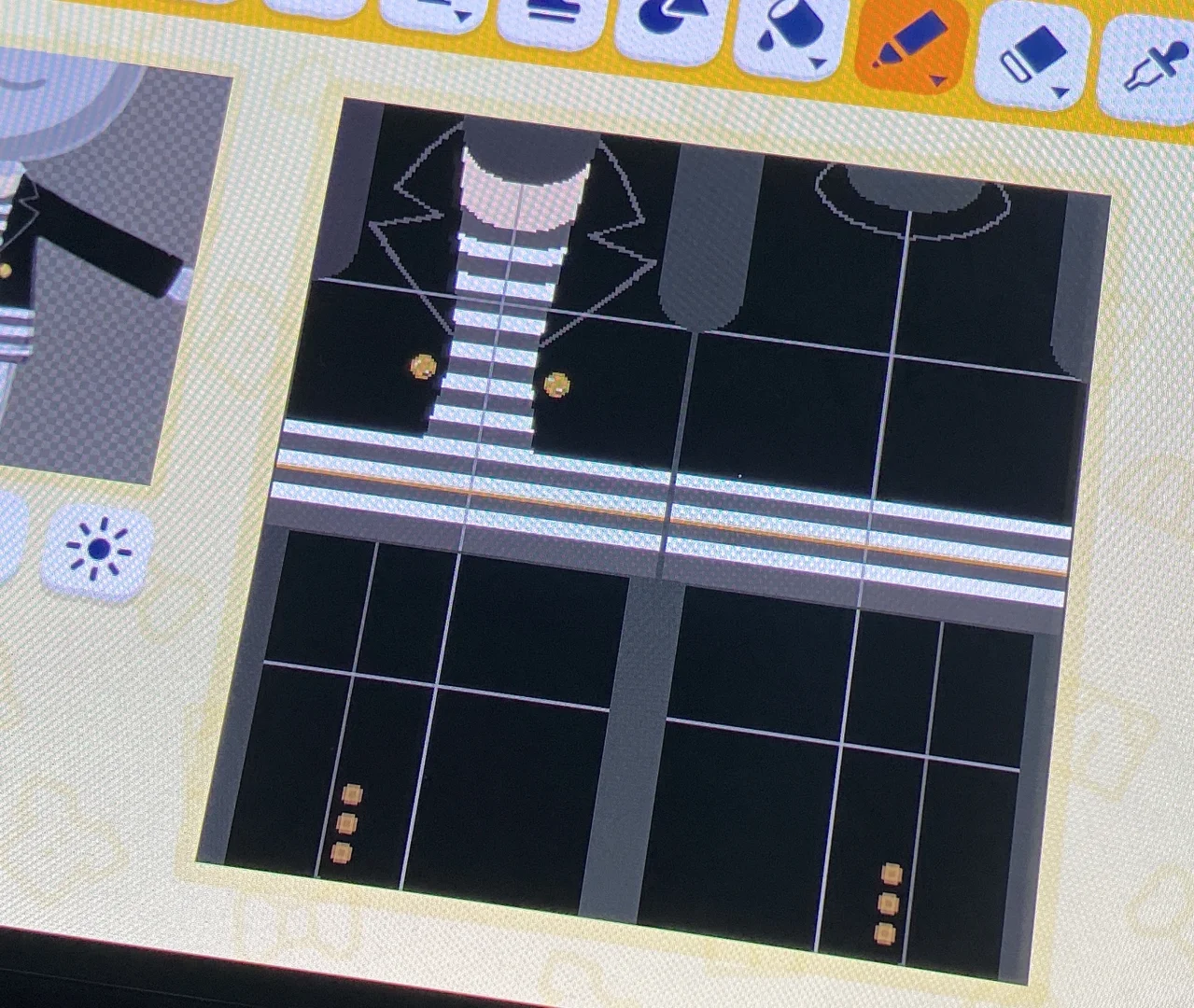 ギャル系ショートブレザートップのデザインシート — トモダチライフ DIY 図案（4枚目）
