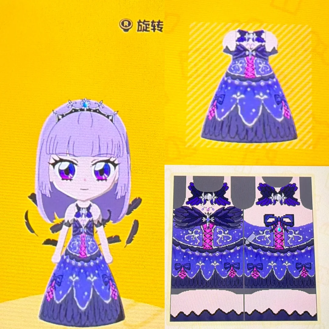 Aikatsu Black Swan LoLi GoThiC Gothic Outfit Pattern — Tomodachi Life DIY pattern