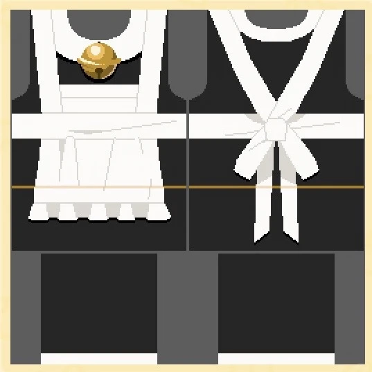 Feuille de motif – Tenue de femme de chambre à clochette — Tomodachi Life motif DIY (image 4)