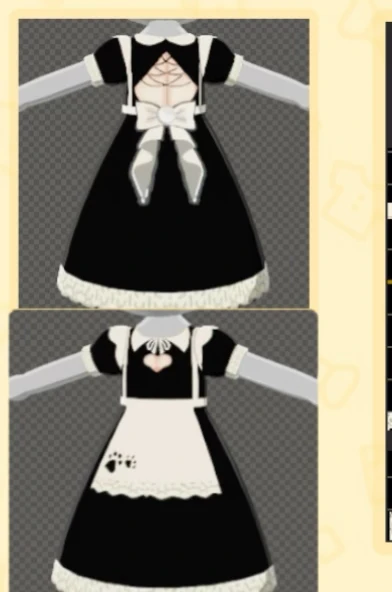 カットアウトメイド服デザインシート — トモダチライフ DIY 図案（1枚目）