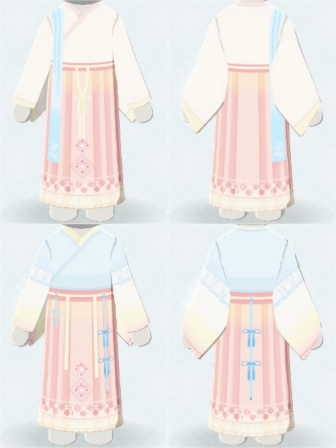 魏晋風漢服デザインシート — トモダチライフ DIY 図案（1枚目）