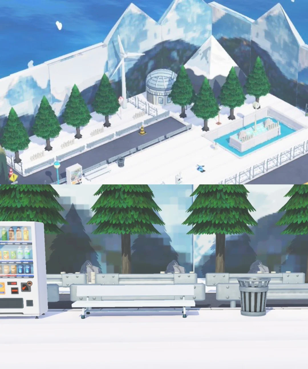 雪山の島の角レイアウト — トモダチライフ DIY 図案