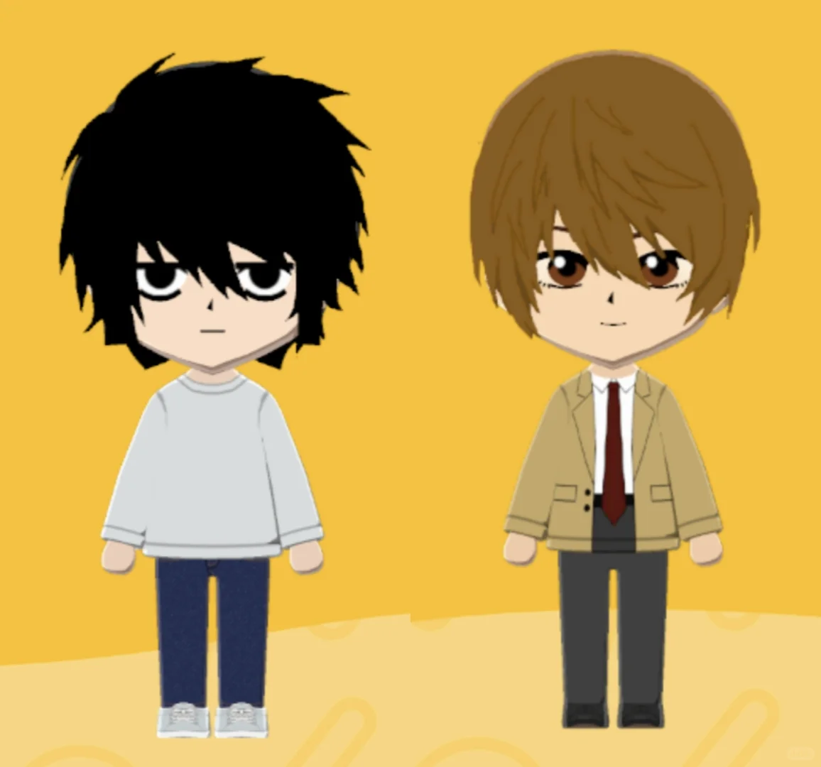 Feuilles de motif Light Yagami et L de Death Note — Tomodachi Life motif DIY