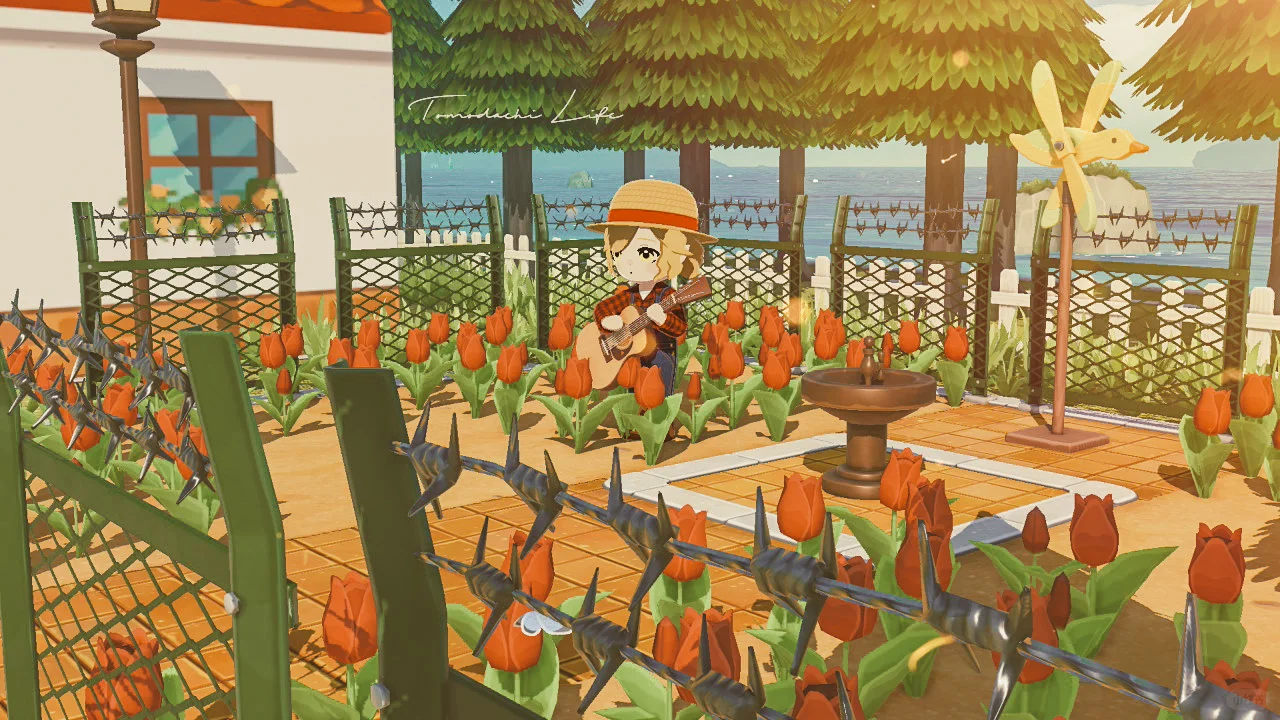 Chalet de cultivateur de fleurs et champ de tulipes — Tomodachi Life motif DIY (image 3)